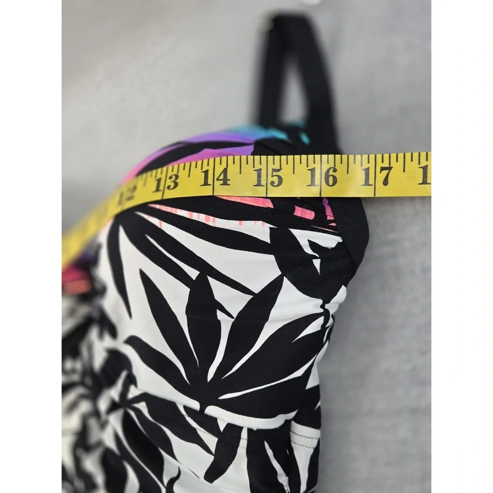 Coco Reef Bathing Swimsuit One Piece 32DDD / 34DDD Black White Palm Tropical NEW - Picture 6 of 10
